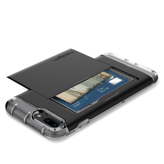 Spigen Crystal Wallet iPhone 7 Plus hoes Zwart