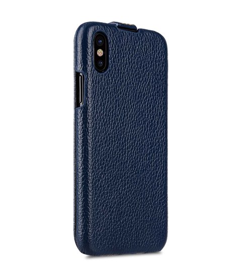 Melkco Leather Jacka iPhone X hoesje Blauw