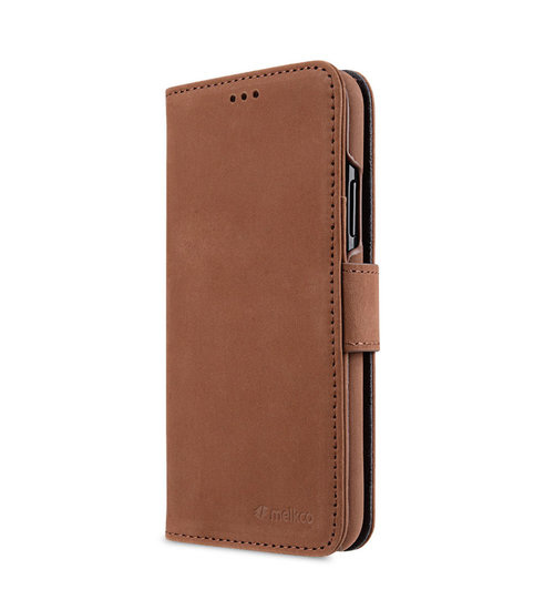 Melkco Leather Wallet iPhone X hoesje Bruin