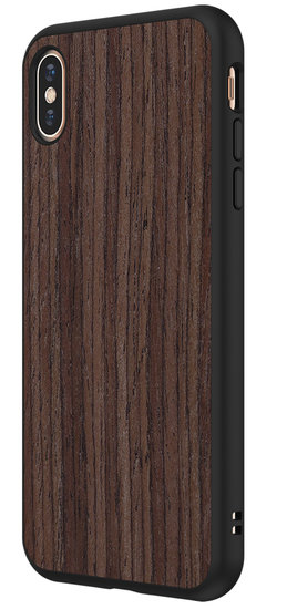 RhinoShield SolidSuit Wood iPhone XS hoesje Walnoot Zwart