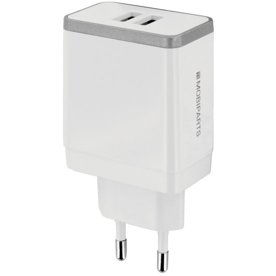 Mobiparts Dual USB Thuislader 4,8 ampere Wit