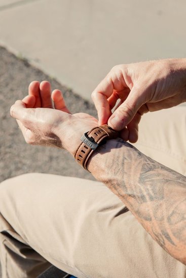 UAG Leather Apple Watch 44 mm strap bandje Zwart