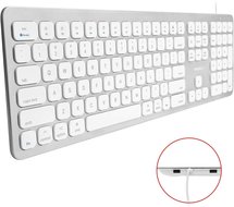 MacAlly WKEY bedraad Qwerty aluminium toetsenbord met hub Zilver