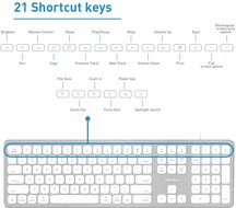 MacAlly WKEY bedraad Qwerty aluminium toetsenbord met hub Zilver