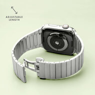 LAUT LINKS roestvrijstalen Apple Watch 44 mm schakelband Zilver