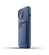 Mujjo Leather Wallet iPhone 13 hoesje Blauw