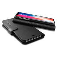 Spigen Wallet iPhone XR hoesje Zwart