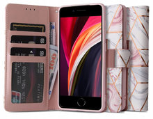 Tech Protection iPhone SE 2022 / 2020 wallet hoesje Marble