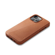 Mujjo Leather Wallet iPhone 14 Pro Max hoesje tan