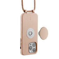 Just Elegance PopGrip iPhone 14 Pro Max hoesje met koord beige