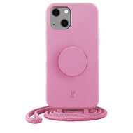 Just Elegance PopGrip iPhone 14 Plus hoesje met koord roze