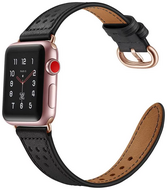 TechProtection Leather Milano Apple Watch 49 / 45 / 44 mm bandje Zwart