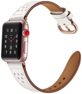 TechProtection Leather Milano Apple Watch 49 / 45 / 44 mm bandje Wit 