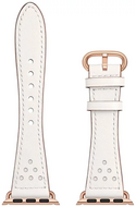 TechProtection Leather Milano Apple Watch 49 / 45 / 44 mm bandje Wit 