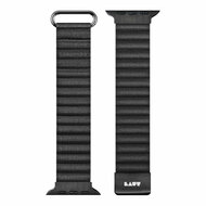 LAUT Novi Luxe leren Apple Watch 49 / 45 / 44 mm bandje zwart