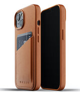 Mujjo Leather Wallet iPhone 13 hoesje tan