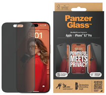 PanzerGlass Privacy Edge to Edge Glazen iPhone 15 Pro screenprotector met applicator