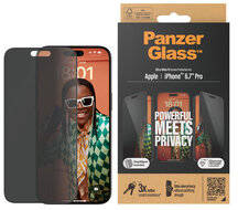 PanzerGlass Privacy Edge to Edge Glazen iPhone 15 Pro Max screenprotector met applicator