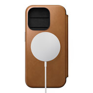 Nomad leren MagSafe Folio iPhone 15 Pro hoesje tan