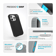 Speck Presidio 2 Grip iPhone 15 Pro hoesje blauw