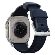 Nomad Rugged Apple Watch 49 / 45 / 42 mm bandje blauw / zilver