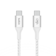 Belkin Braided 240 watt USB-C kabel 1 meter wit