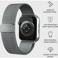 Burga Metal Mesh Apple Watch 41 / 40 mm bandje zilver