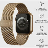 Burga Metal Mesh Apple Watch 45 / 45 mm bandje goud