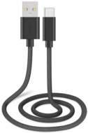 Musthavz braided USB-A naar USB-C kabel 0,5 meter zwart