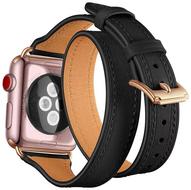 TechProtection Longcharm Apple Watch 49 / 45 / 44 mm bandje Zwart / Goud