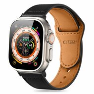TechProtection leren Apple Watch 49 / 45 / 44 mm bandje zwart