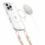 Tech Protection MagSafe iPhone 16 Pro hoesje met koord zwart &amp; beige