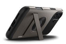 Spigen Slim Armor MagSafe iPhone 16 hoesje gunmetal