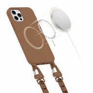 Tech Protection MagSafe iPhone 12 Pro hoesje met koord bruin