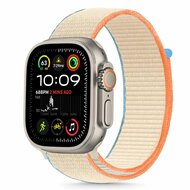 TechProtection Nylon Apple Watch 42 / 41 / 40 mm bandje cream
