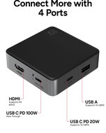 ZAGG 4-poort USB-C hub met draadloze oplader