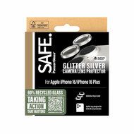 PanzerGlass SAFE iPhone 16 / 16 Plus glazen camerabeschermer zilver