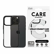 PanzerGlass CARE Urban Combat iPhone 16 Pro hoesje doorzichtig zwart