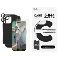 PanzerGlass CARE 3 in 1 iPhone 16 Pro bundel hoesje screen en camera protector zwart