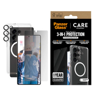 PanzerGlass CARE 3 in 1 Galaxy S25 Ultra bundel hoesje privacy screen en camera protector doorzichtig