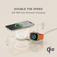 Satechi On-the-Go Qi2 MagSafe 2 in 1 oplader roze