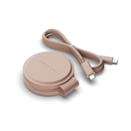 Satechi On-the-Go Qi2 MagSafe 2 in 1 oplader roze