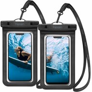 Spigen A601 Universeel waterdicht hoesje zwart 2 pack