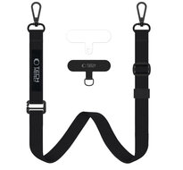 TechProtection Rope universeel crossbody draagkoord voor elke telefoon zwart