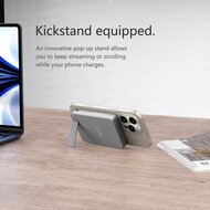 TechProtection MagSafe draadloze powerbank met stand 10000 mAh grijs