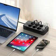 TechProtection PowerStrip stekkerdoos met 3 USB-A,USB-C en 6 Euro stekkers