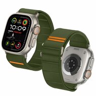 TechProtection Nylon slip Apple Watch 49 / 46 / 45 / 44 mm bandje khaki