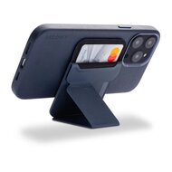 Decoded leren MagSafe wallet kaarthouder en stand navy