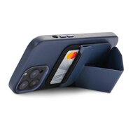 Decoded leren MagSafe wallet kaarthouder en stand navy