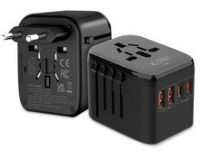 TechProtection Power universele reis wereldstekker voor 170 landen met 4 USB aansluitingen